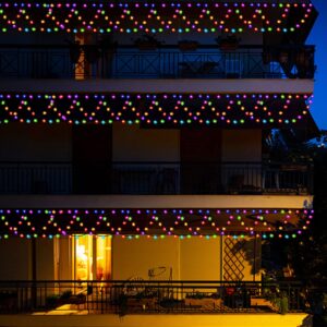 danli christmas decorations 380 led christmas lights 8 modes half-round extenable string lights for xmas new year patio yard indoor outdoor decorative(multicolor)