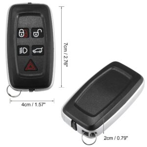 X AUTOHAUX Car Replacement Key Fob Shell Case Black for Land for Rover 2010 2011 2012 2013 2014 2015