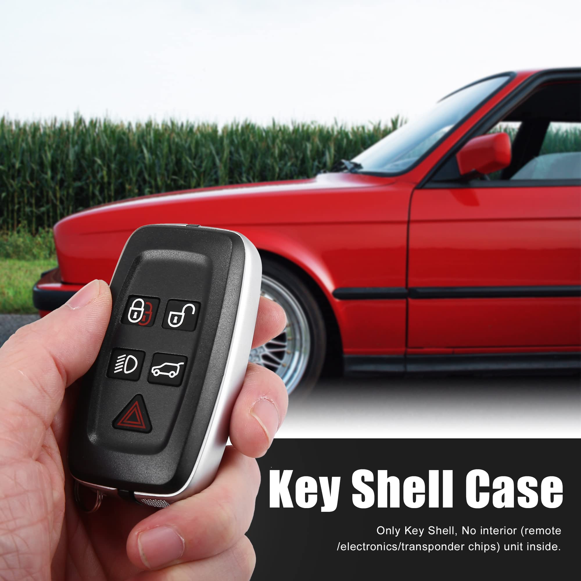 X AUTOHAUX Car Replacement Key Fob Shell Case Black for Land for Rover 2010 2011 2012 2013 2014 2015