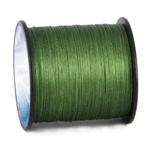 welliestr braided fishing line super power 4 strands - abrasion resistant pe fishing line, (green color) 1000m/1094 yards