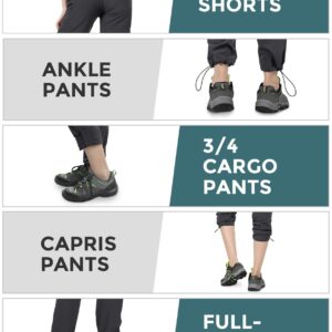 Wespornow Women's-Hiking-Pants Convertible-Zip-Off-Quick-Dry-Pants for Cargo, Camping, Travel, Outdoor, Fishing, Safari (Grey, Large)