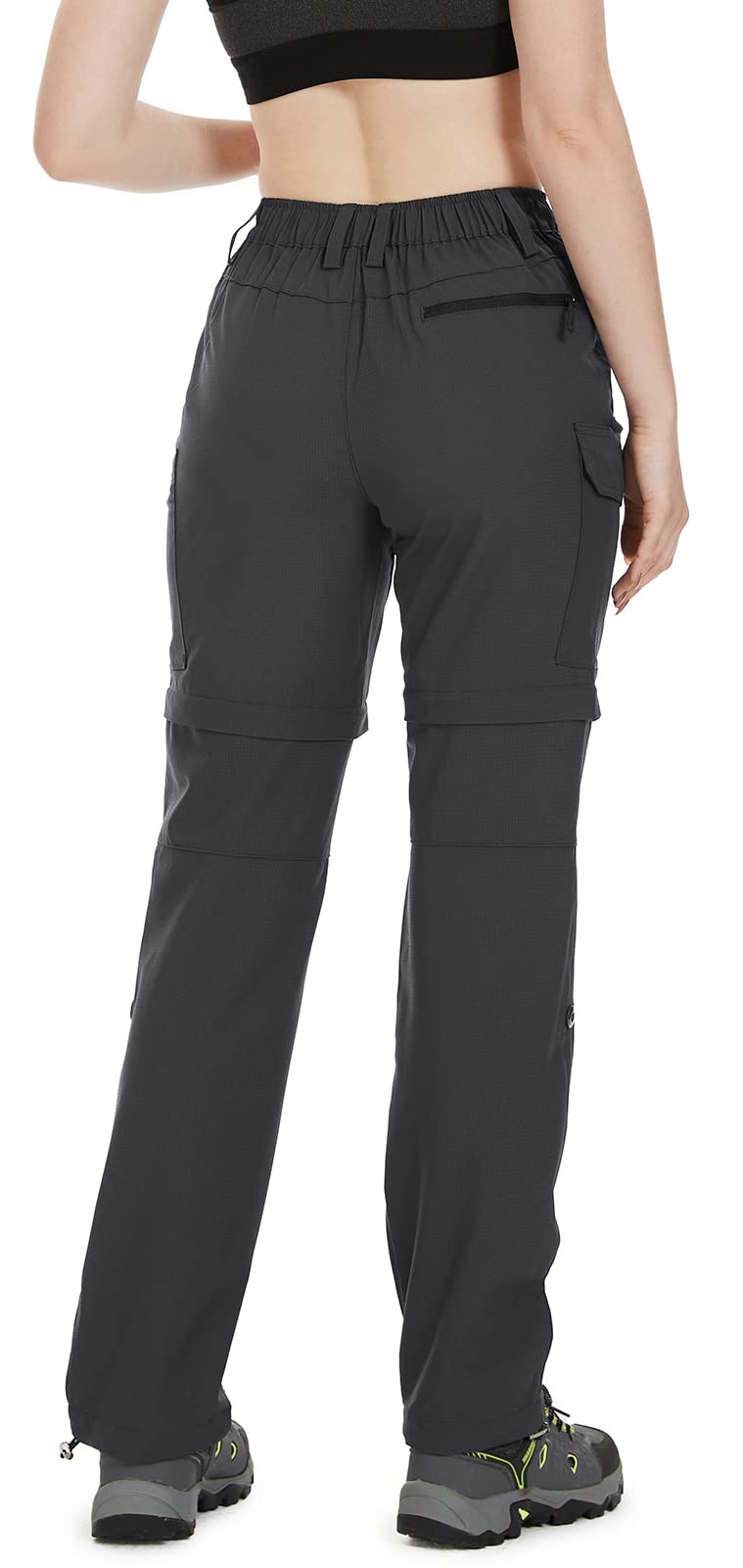 Wespornow Women's-Hiking-Pants Convertible-Zip-Off-Quick-Dry-Pants for Cargo, Camping, Travel, Outdoor, Fishing, Safari (Grey, Large)