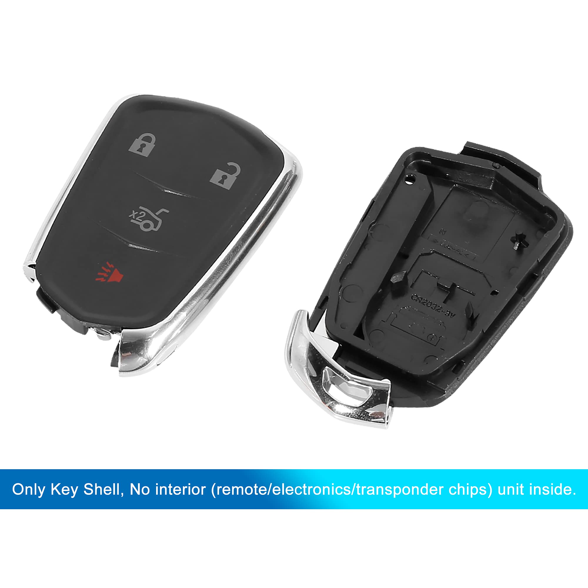 X AUTOHAUX Car Replacement Key Fob Shell Case HYQ2AB for Cadillac XTS 2015-2018 for Cadillac ATS 2015-2018 for Cadillac CTS 2014-2018 4 Key Button Black