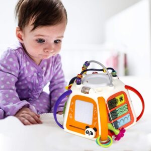 Woby Activity Cube 18-in-1 Educational Toddler Baby Toy Musical Game Play Center with Sounds and Lights，Lots of Functions for Learning and Development