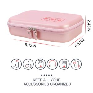 Canboc Hard Travel Electronic Organizer Case for MacBook Power Adapter Charger Cable Apple Magic Mouse Power Bank Apple Pencil USB Flash Disk SD Card Small Portable Accessories Tech Bag, Rose Gold