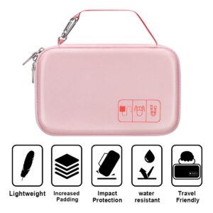 Canboc Hard Travel Electronic Organizer Case for MacBook Power Adapter Charger Cable Apple Magic Mouse Power Bank Apple Pencil USB Flash Disk SD Card Small Portable Accessories Tech Bag, Rose Gold