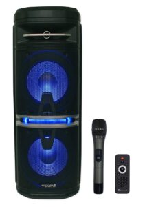 rockville go party x10 dual 10" rechargeable karaoke machine system + (3) mics