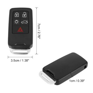 X AUTOHAUX Car Keyless Remote Key Fob Shell Case PG788A for Volvo XC60 2010-2013 5 Key Button Black