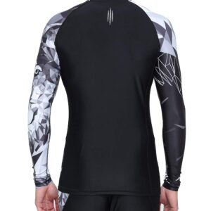 ADOREISM Quick-Dry Men's Long Sleeve Rash Guard UPF 50+ Compression Swim Shirt (Wolf, XL)