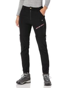 little donkey andy women's hiking pants lightweight convertible zip-off pants quick dry upf 50 black size m