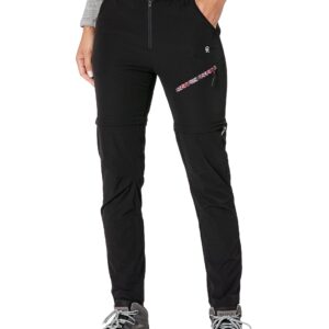 Little Donkey Andy Women's Hiking Pants Lightweight Convertible Zip-Off Pants Quick Dry UPF 50 Black Size M