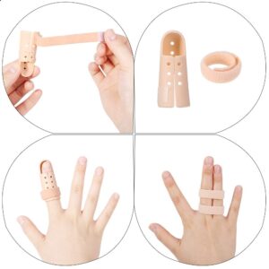 Havenport 15 Pcs Finger Splint Brace, Mallet Finger Splints Pinky, Plastic Finger Protector Support for Arthritis Basketball, Adjustable Finger Immobilizer for Broken Finger Joint Fracture Pain