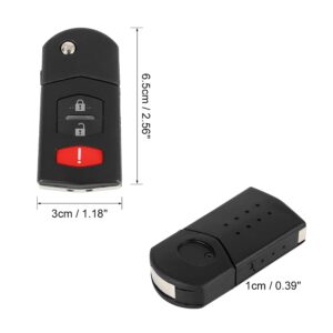 X AUTOHAUX New Car Replacement Keyless Remote Key Fob Shell Case BGBX1T478 for Mazda 2 3 5 Cx-7 Cx-9 3 Key Button Black