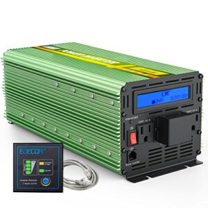 edecoa 3000w 24v power inverter modified sine wave dc 24v to 110v 120v ac converter with remote controller and hardwire terminal lcd display