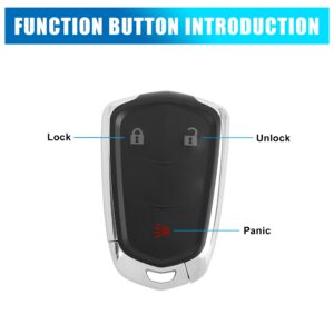 X AUTOHAUX Car Replacement Key Fob Shell Case HYQ2AB for Cadillac SRX 2015-2016 3 Key Button Black