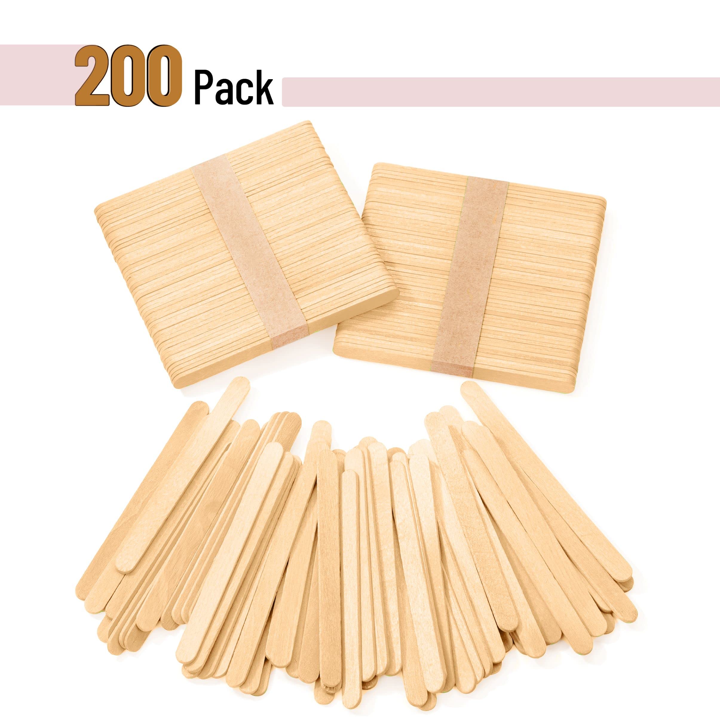 Mr. Pen- Popsicle Stick, Craft Sticks, 4.5 Inch, 200 Pack, Wax Sticks, Popsicle Stick Crafts for Kids, Wood Sticks, Wooden Sticks for Crafts, Sticks for Crafting, Ice Cream Sticks, Wood Craft Sticks