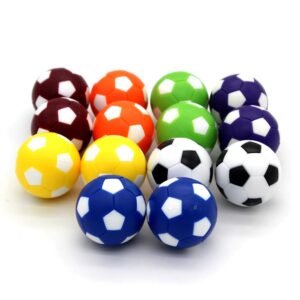 bqspt foosball table replacement foosballs,mini colorful 36mm official tabletop game ball - set of 14 soccer balls (14 pack)