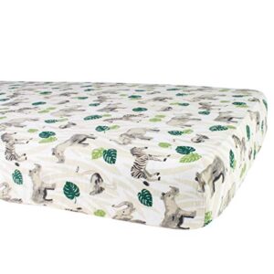 bebe au lait classic muslin crib sheet, 100% cotton muslin, fits standard crib mattress - jungle