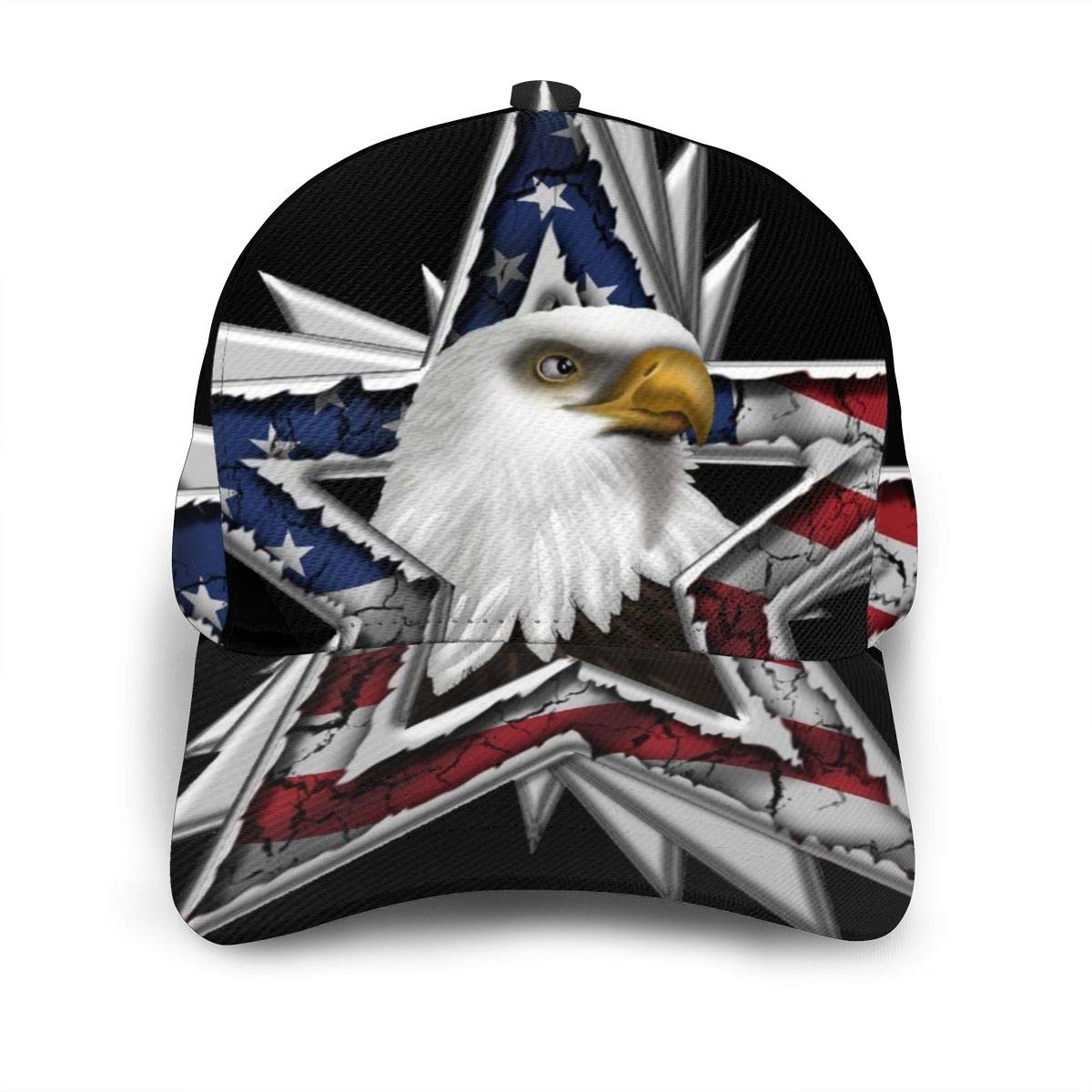 American Flag Bald Eagle Star Dad Hat Classic Baseball Cap Panel Cap Black