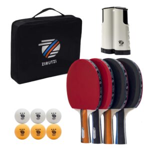 ZIRUTZI Table Tennis Set with Retractable Ping Pong Net for Any Table - Ping Pong Paddles Set of 4-6 Ping Pong Balls - 1 Portable Ping Pong Set Case - Complete Ping Pong Set to Play Anywhere