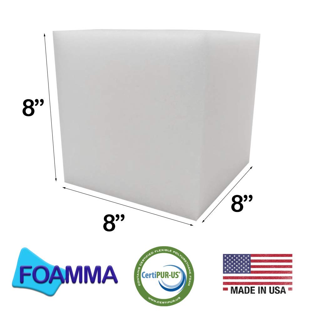 Foamma White Foam Pit Cubes/Blocks 8” x 8” x 8” 10 Pack for Gymnastics, Freerunning and Parkour Courses, Skateboard Parks, BMX, Trampoline Arenas