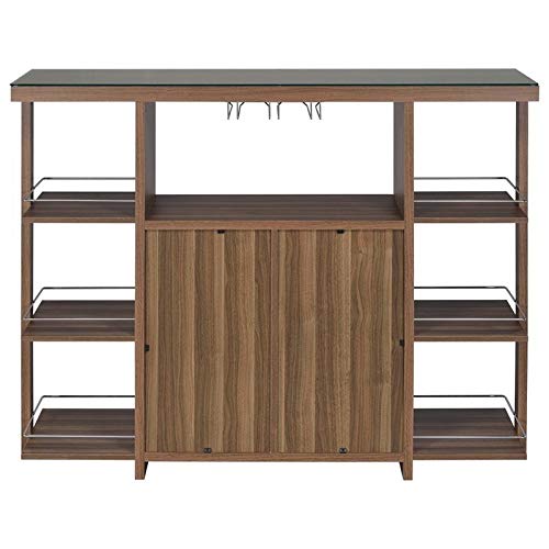 Stonecroft Furniture Modern Home Bar with Wine Storage in Walnut