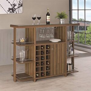 Stonecroft Furniture Modern Home Bar with Wine Storage in Walnut