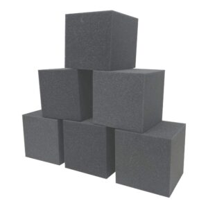 foamma charcoal foam pit cubes/blocks 6” x 6” x 6” 100 pack for gymnastics, freerunning and parkour courses, skateboard parks, bmx, trampoline arenas