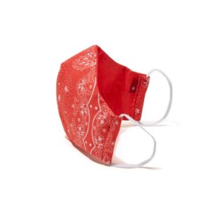 Levi's Re-Usable Bandana Print Reversible Face Mask (Pack of 3), Small, Dress Blues/Caviar/Poppy Red