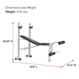 Weider Platinum Standard Weight Bench with Fixed Uprights and Integrated Leg Developer