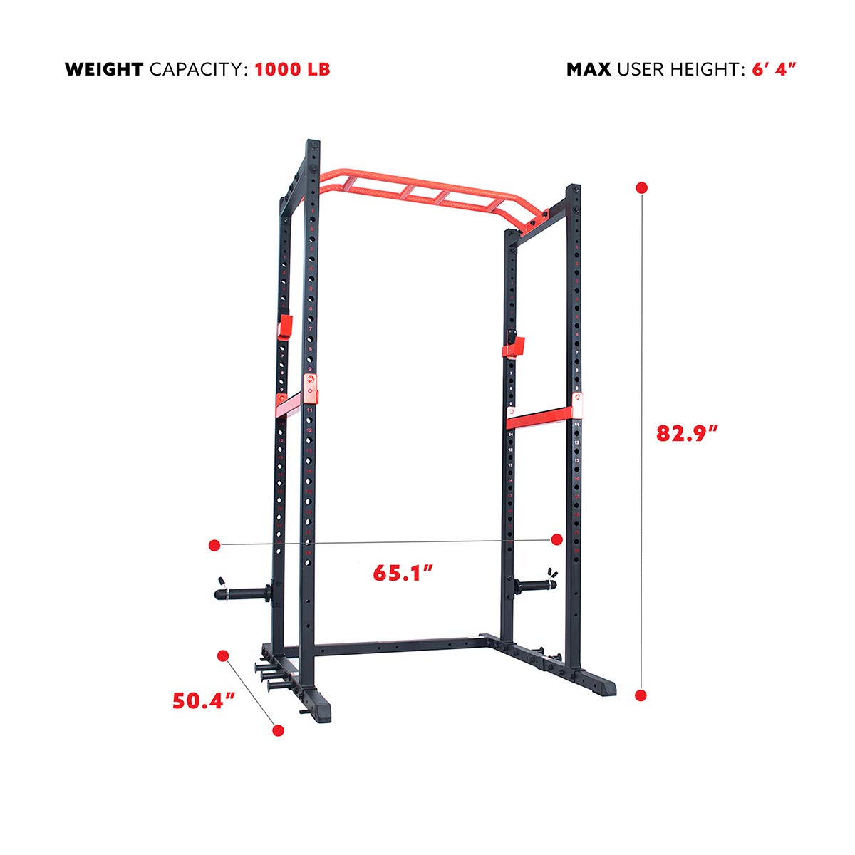 Sunny Health & Fitness Power Zone Strength Rack Power Cage - SF-XF9925, black