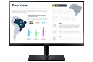 samsung business t85f series 27 inch qhd 2560 x 1440 75hz computer monitor for business with hdmi, displayport, usb hub, 3-yr wrnty (f27t850qwn) black