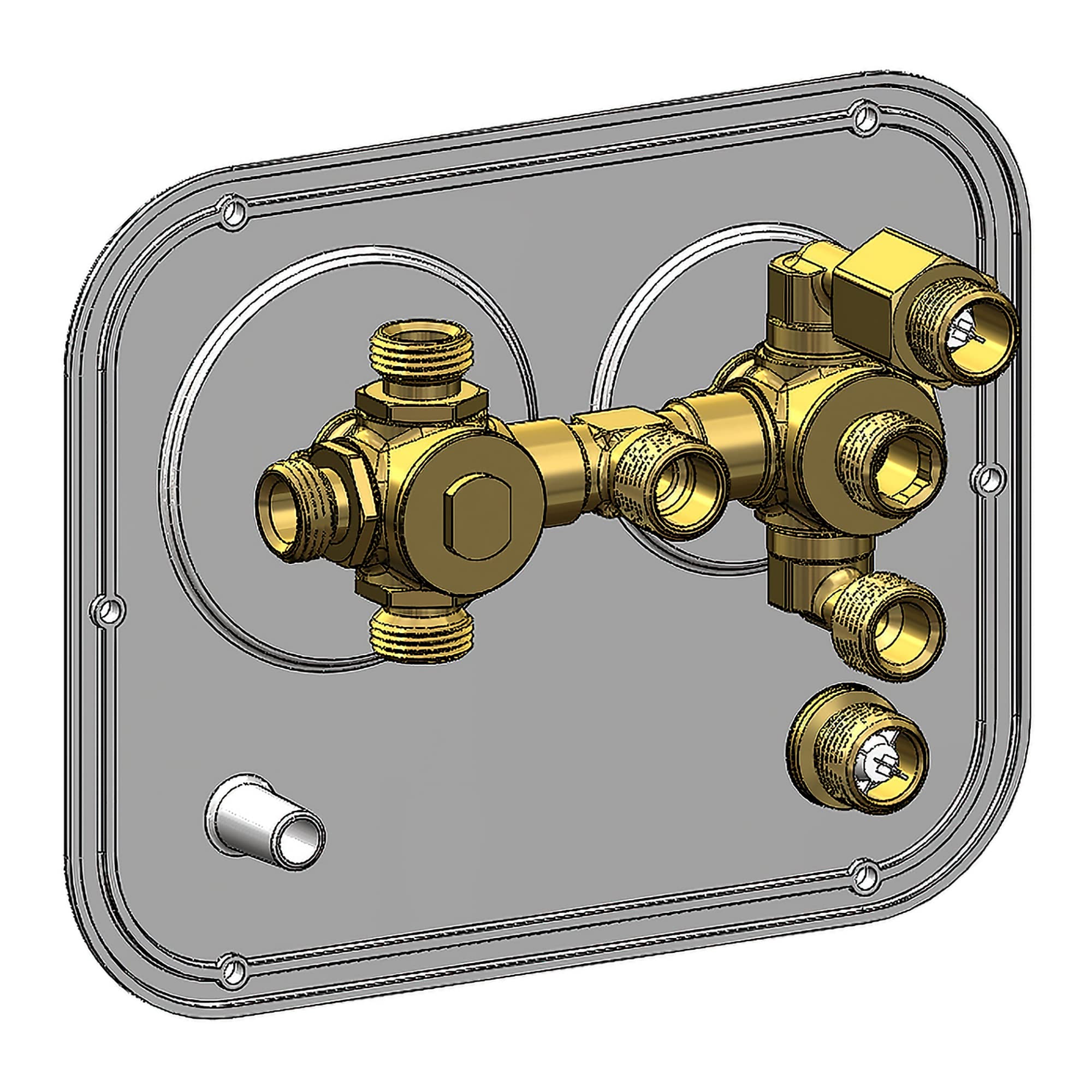 ABCO RV MANRV102-RF RV Water Service Panel with 4 Function Low Lead Brass Valve Supply & 2 Function Water Heater Bypass for Tank Filling & Maintenance