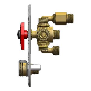 ABCO RV MANRV102-RF RV Water Service Panel with 4 Function Low Lead Brass Valve Supply & 2 Function Water Heater Bypass for Tank Filling & Maintenance