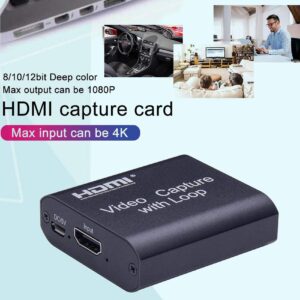 HDMI Capture Card USB2.0, TOKANI 1080P Audio Video Game Capture Converter with Loopout Support 4K Input 1080p Output for PS3 PS4 Xbox Wuli Live OBS Stream and Recorder