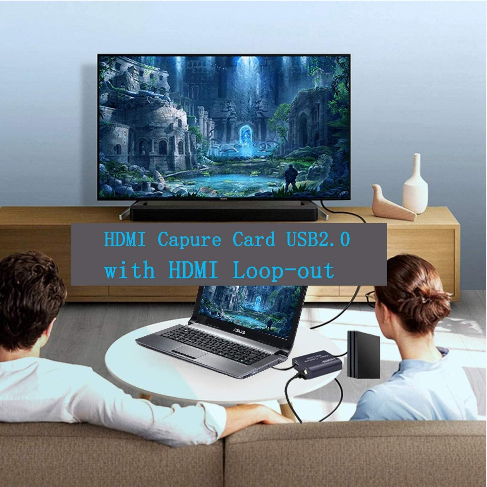 HDMI Capture Card USB2.0, TOKANI 1080P Audio Video Game Capture Converter with Loopout Support 4K Input 1080p Output for PS3 PS4 Xbox Wuli Live OBS Stream and Recorder