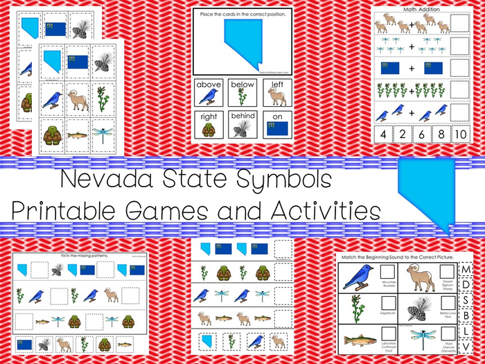 30 Printable Nevada State Symbols themed Games and Activities