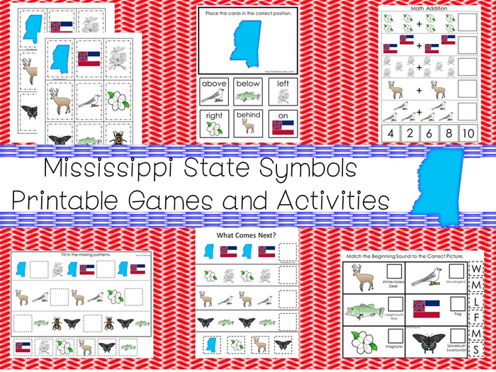 30 Printable Mississippi State Symbols Games and Activities