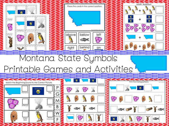 30 Printable Montana State Symbols themed Games and Activities