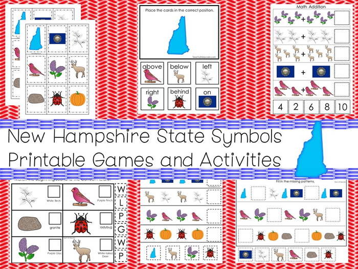 30 Printable New Hampshire State Symbols themed Games and Activities