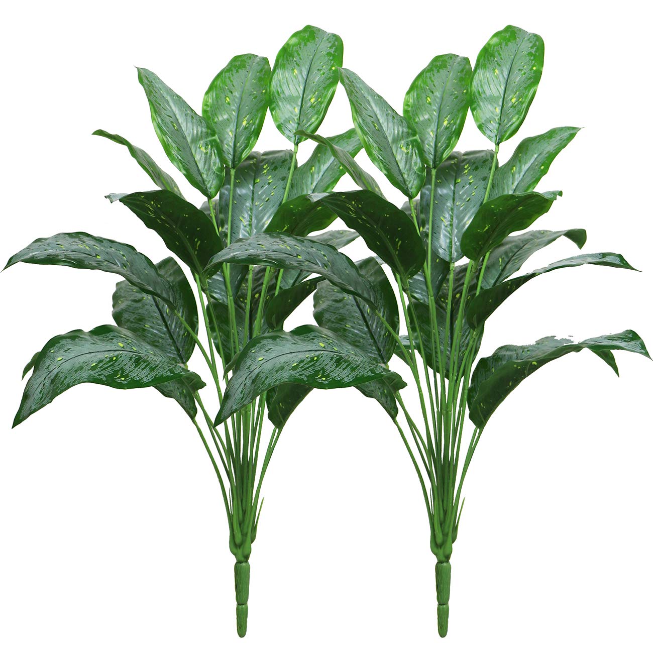 Beebel Artificial Plants Shrubs Stems Taro Leaf Faux Ficus Plant Indoor Outdoor Greenery for Floral Arrangement Farmhouse Home Garden Wedding Patio Indoor Decor