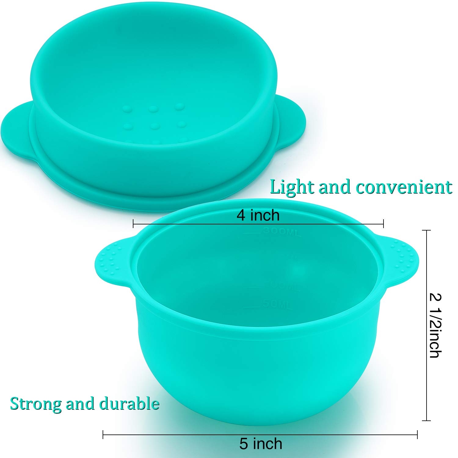2 Pieces Wax Warmer Replacement Pot Removable Silicone Pot Hair Removal Waxing Bowl for Hair Remover Machine Home Waxing Amlessory, 500 ml,14 oz (Green)
