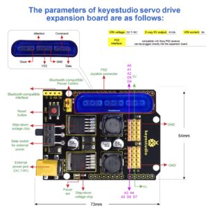 KEYESTUDIO Robot Arm Starter Kit for Arduino,4DOF Electronic Coding Robotics Arm DIY Set for Kids Adults to Learn Robotics,Support PS2 Joypad Control,Remote Control by Android/iOS APP