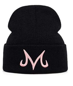jun new brand majin buu winter hat cotton knitted hat knitted beanie hat for pink black (black)