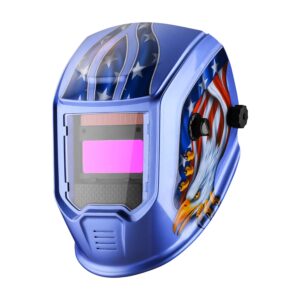 Welding Helmet Auto Darkening: DEKORPO Auto Darkening Welding Welder Helmet Mask Hood Helmets (Blue Eagle)