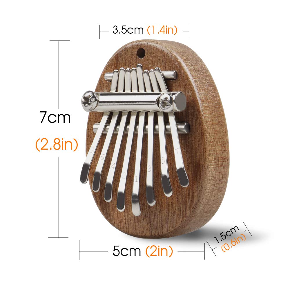 Mr.Power Cute Kalimba Marimba Portable Finger Thumb Piano for Beginners (8 Keys, Natural Wood)