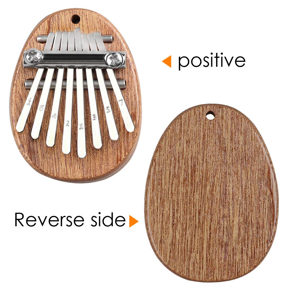 Mr.Power Cute Kalimba Marimba Portable Finger Thumb Piano for Beginners (8 Keys, Natural Wood)