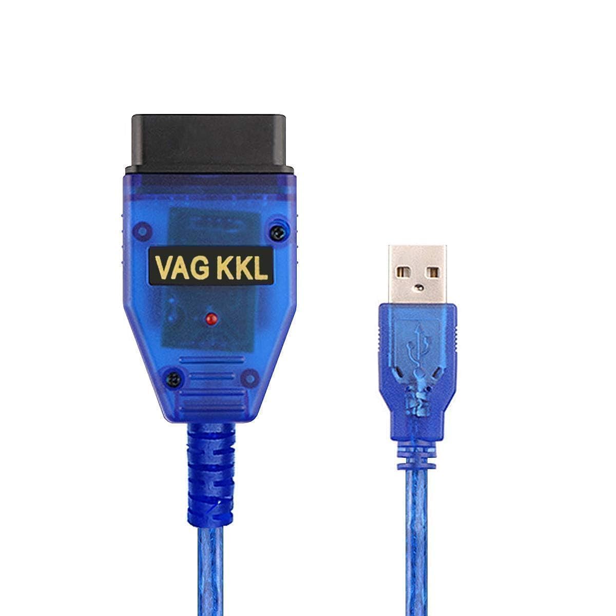 OBDII Scanner Diagnostic Cable for VW Audi Skoda Seat Volkswagen, Support VAG-COM KKL 409.1, 16-Pin Car Programming Cable, OBD II Adapter Connector Cable Scan Tool, for Win XP/ WIN7 32bits ONLY 1