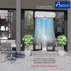 Awoco 72" Elegant 2 Speeds 1800CFM Commercial Indoor Air Curtain, CE Certified, 120V Unheated - Door Switch Included