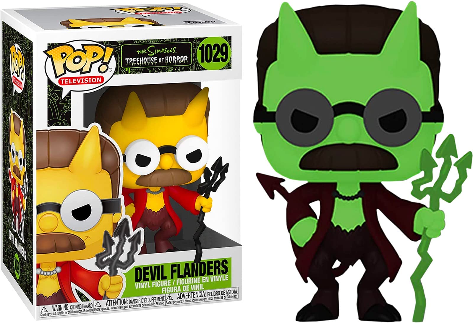 Funko Pop! Animation: The Simpsons - Devil Flanders, Glow in The Dark, Amazon Exclusive